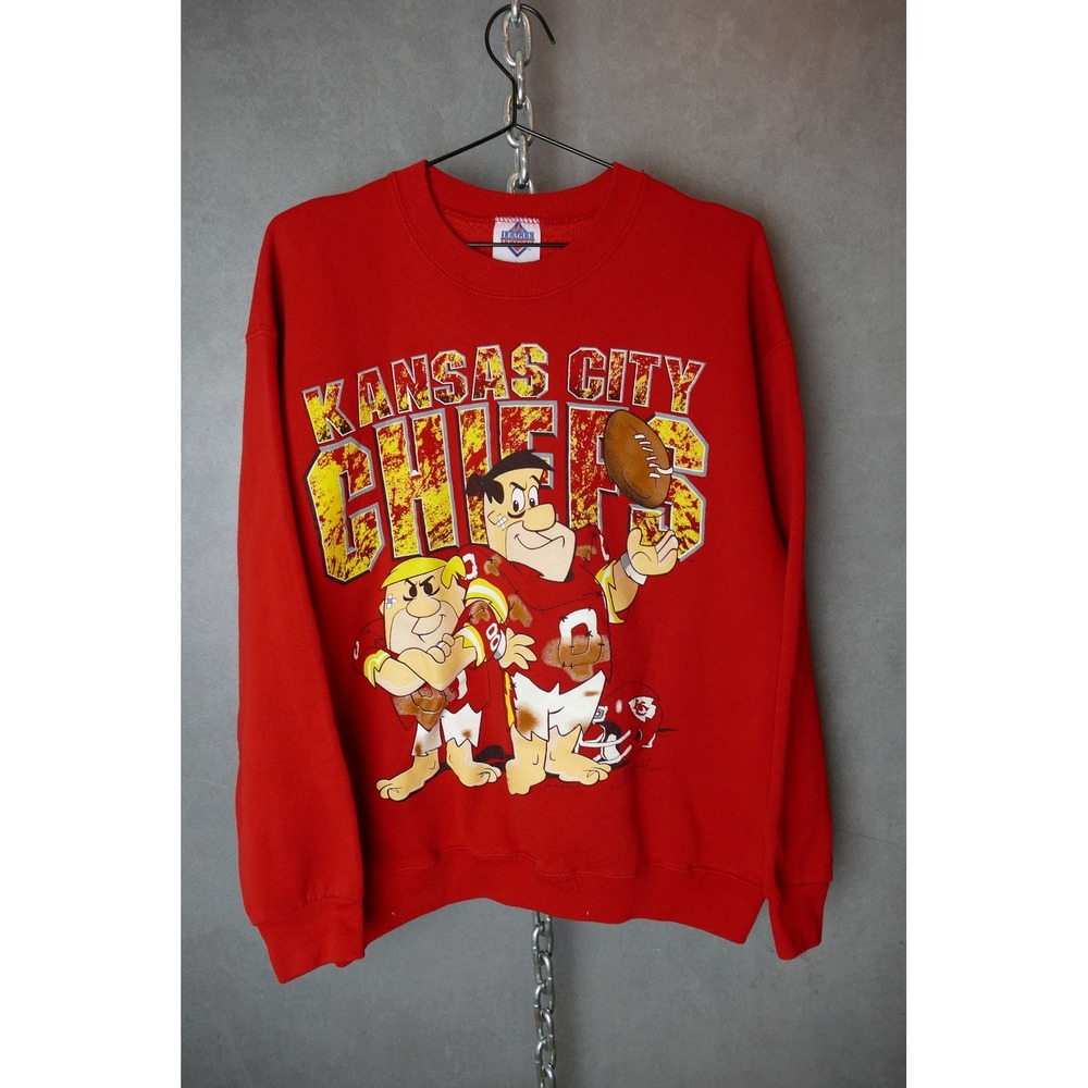 Vintage Kansas City Chiefs Flintstones NFL Football‎ Sweatshirt Large
